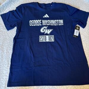 Adidas George Washington University Navy Blue T-Shirt mens size large